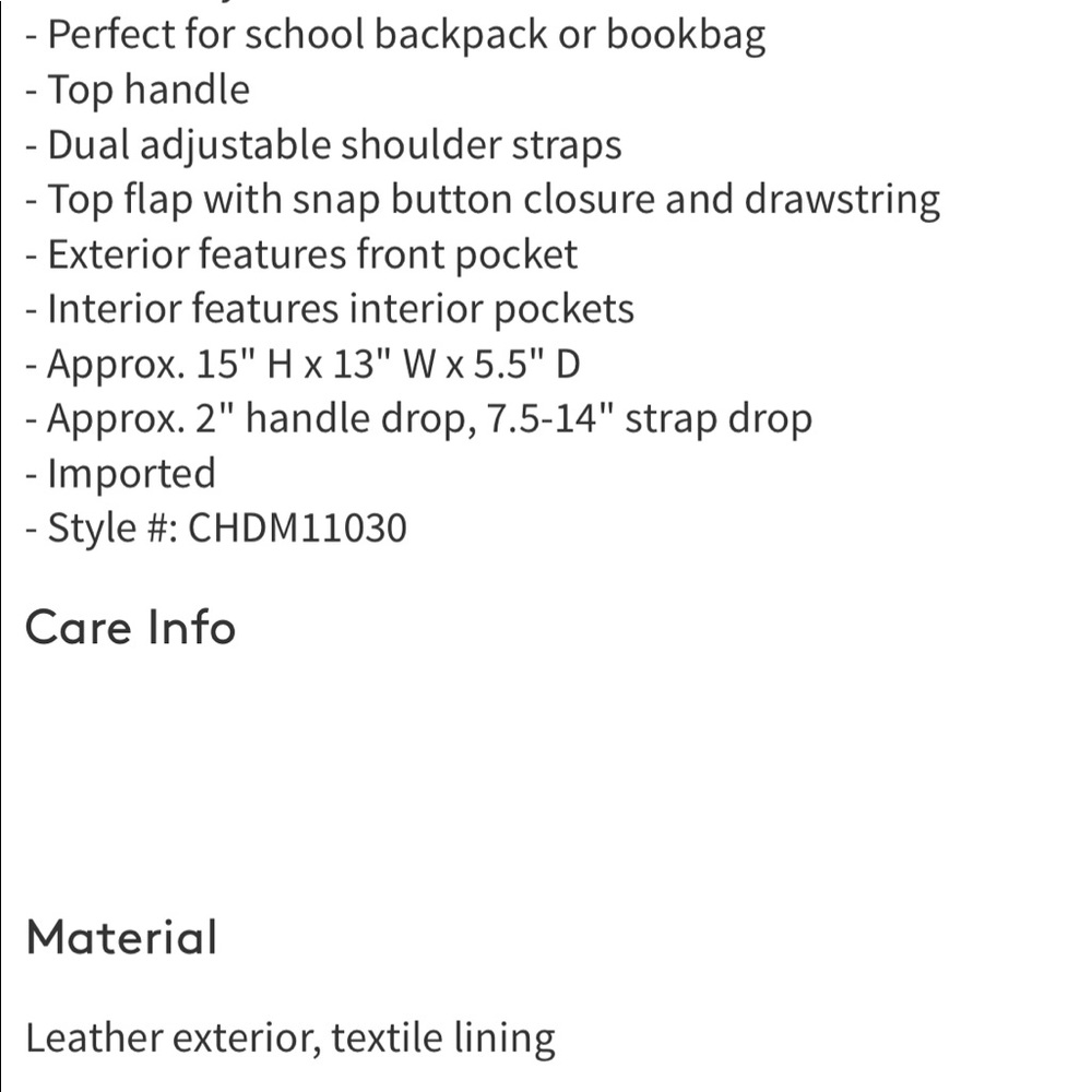 New w/tags Cole Haan leather backpack - Picture 8 of 8